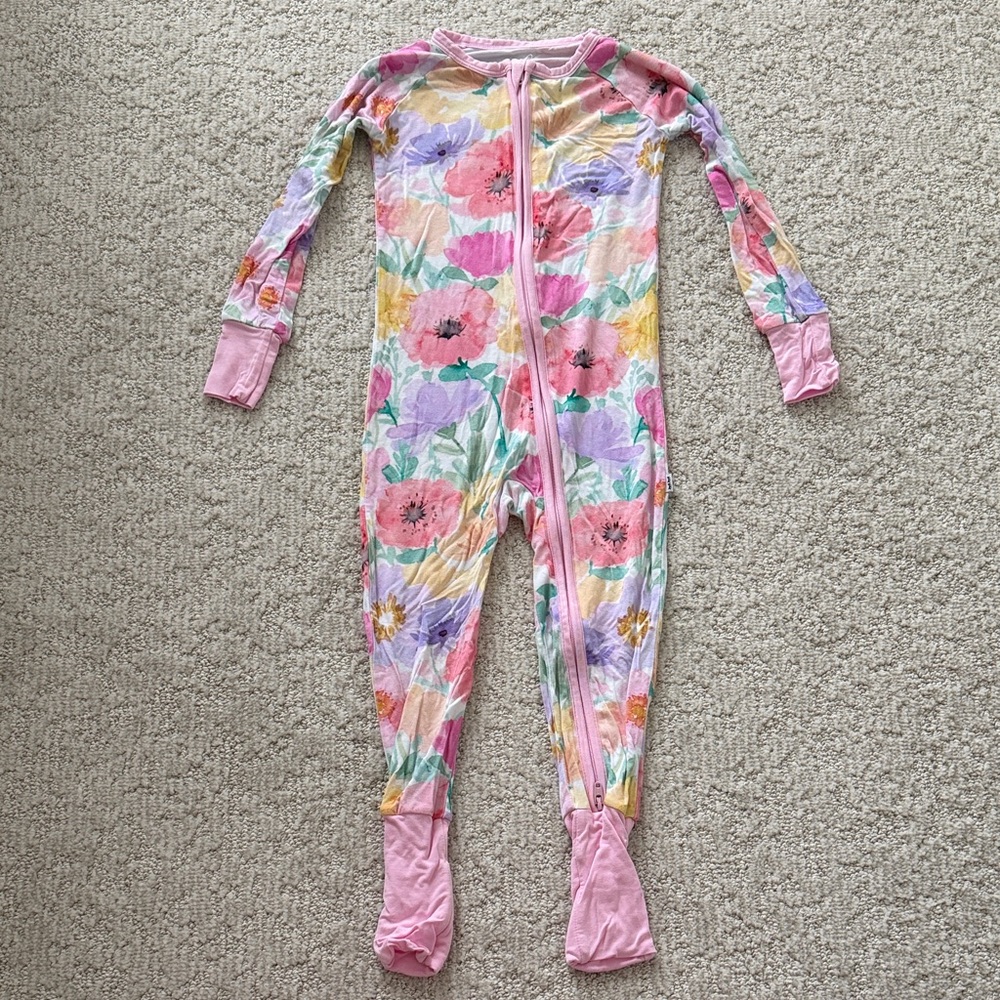 Little Sleepies Watercolor Meadow Zippy